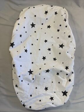 Kushies - White flannel Kids Star-Print Fitted Basinette Sheet
